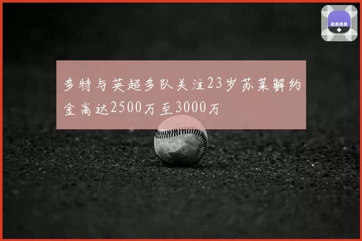 多特与英超多队关注23岁苏莱解约金高达2500万至3000万