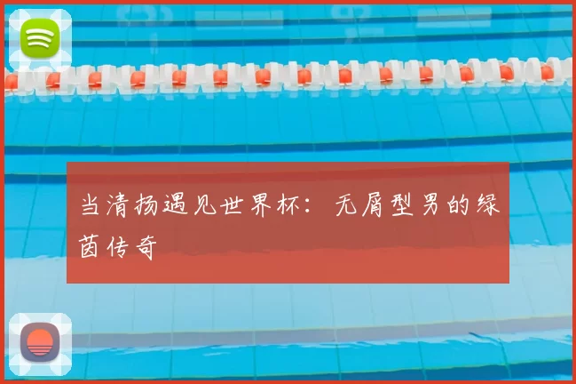 当清扬遇见世界杯：无屑型男的绿茵传奇